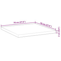 Produktbild för Bordsskiva fyrkantig 70x70x2 cm massivt akaciaträ