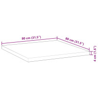 Produktbild för Bordsskiva fyrkantig 80x80x4 cm massivt akaciaträ