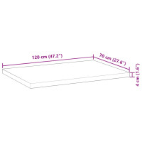 Produktbild för Bordsskiva rektangulär 120x70x4 cm massivt akaciaträ