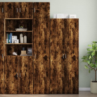 Produktbild för Väggskåp rökfärgad ek 40x42,5x40 cm konstruerat trä