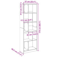 Produktbild för Bokhylla svart 57x28,5x174 cm konstruerat trä