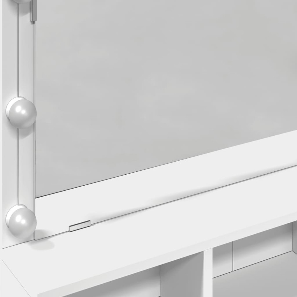 Produktbild för Sminkbord med LED vit 80x41x134,5 cm