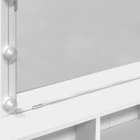 Produktbild för Sminkbord med LED vit 80x41x134,5 cm