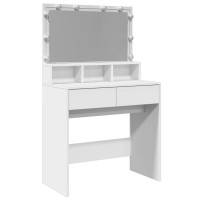 Produktbild för Sminkbord med LED vit 80x41x134,5 cm