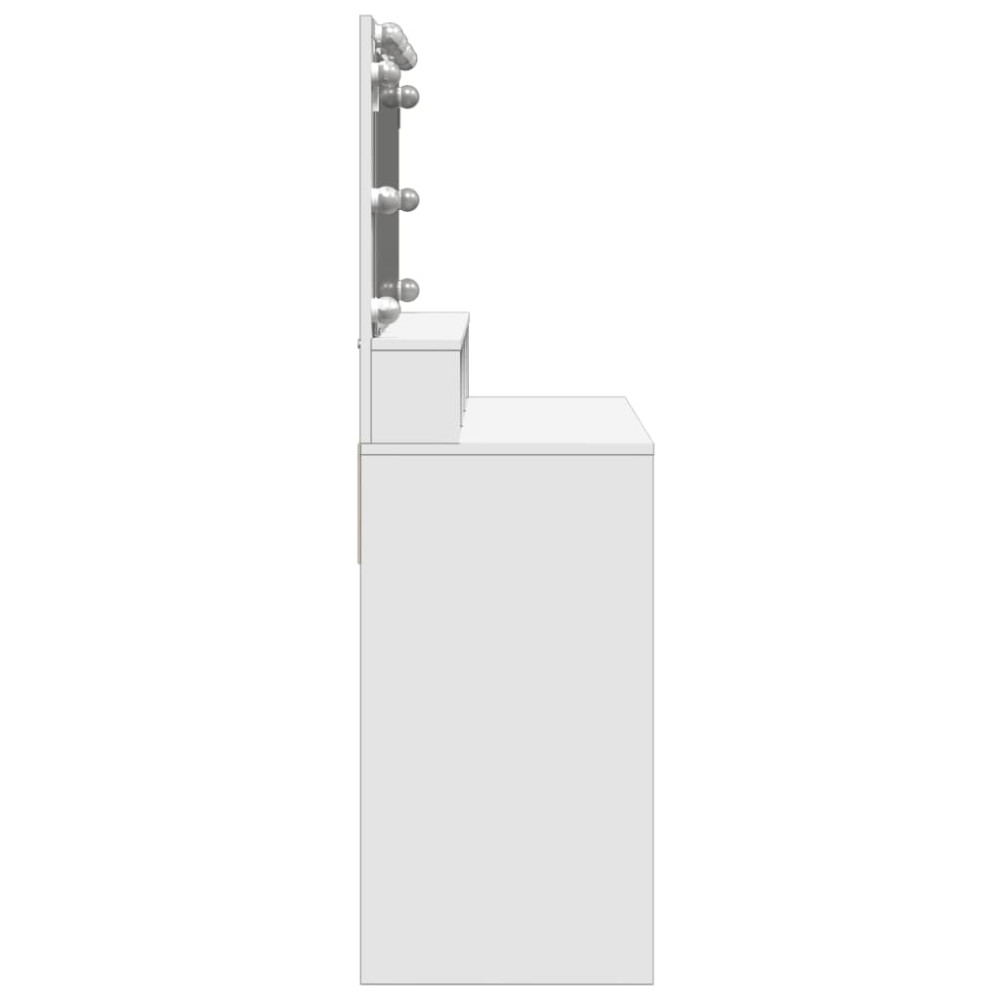 Produktbild för Sminkbord med LED vit 80x41x134,5 cm