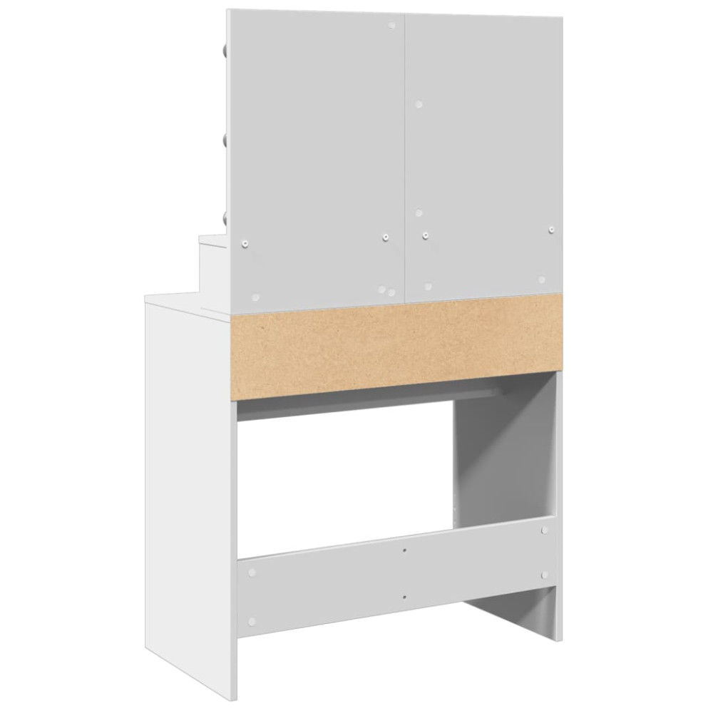 Produktbild för Sminkbord med LED vit 80x41x134,5 cm