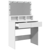 Produktbild för Sminkbord med LED vit 80x41x134,5 cm