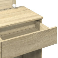 Produktbild för Sminkbord med LED sonoma-ek 100x40x120 cm