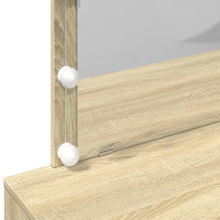 Produktbild för Sminkbord med LED sonoma-ek 100x40x120 cm