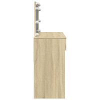 Produktbild för Sminkbord med LED sonoma-ek 100x40x120 cm