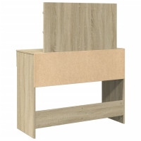 Produktbild för Sminkbord med LED sonoma-ek 100x40x120 cm