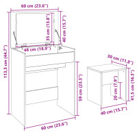 Produktbild för Sminkbord med pall sonoma-ek 60x40x113,5 cm