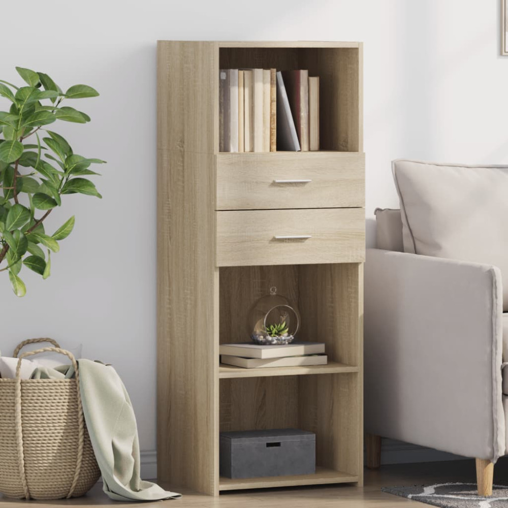 Produktbild för Högskåp sonoma-ek 45x42,5x124 cm konstruerat trä