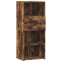 Produktbild för Högskåp rökfärgad ek 50x42,5x124 cm konstruerat trä