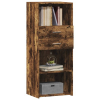 Produktbild för Högskåp rökfärgad ek 50x42,5x124 cm konstruerat trä