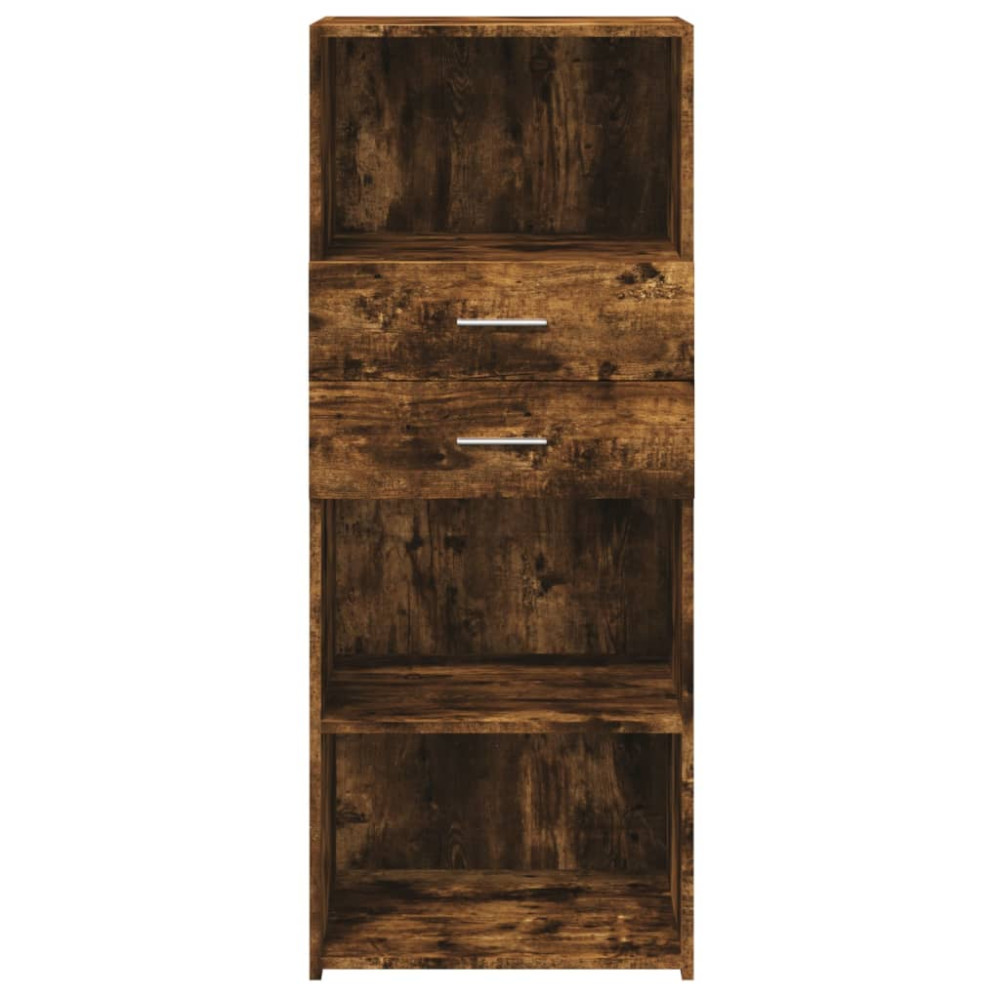 Produktbild för Högskåp rökfärgad ek 50x42,5x124 cm konstruerat trä