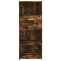 Produktbild för Högskåp rökfärgad ek 50x42,5x124 cm konstruerat trä