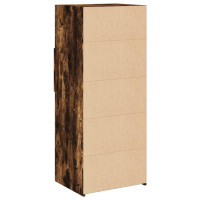 Produktbild för Högskåp rökfärgad ek 50x42,5x124 cm konstruerat trä