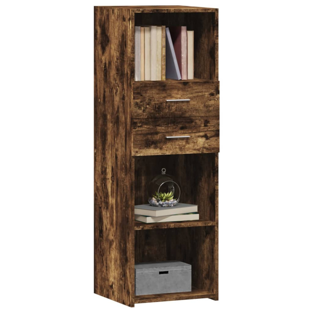 Produktbild för Högskåp rökfärgad ek 40x42,5x124 cm konstruerat trä