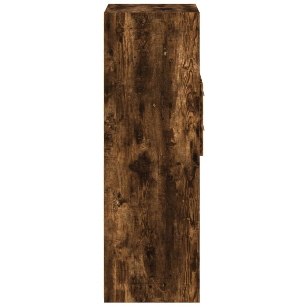 Produktbild för Högskåp rökfärgad ek 40x42,5x124 cm konstruerat trä
