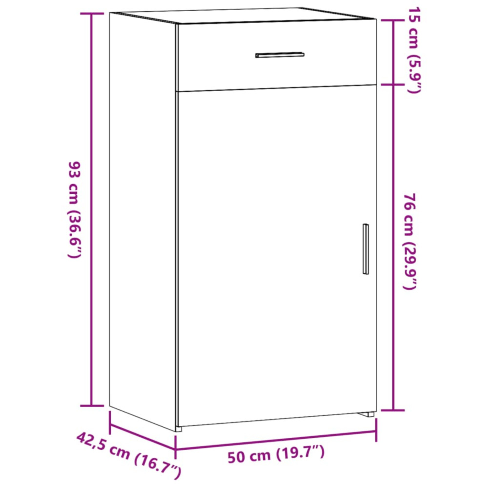 Produktbild för Skänk vit 50x42,5x93 cm konstruerat trä