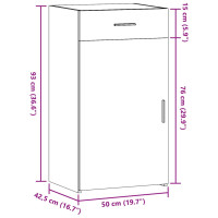Produktbild för Skänk vit 50x42,5x93 cm konstruerat trä