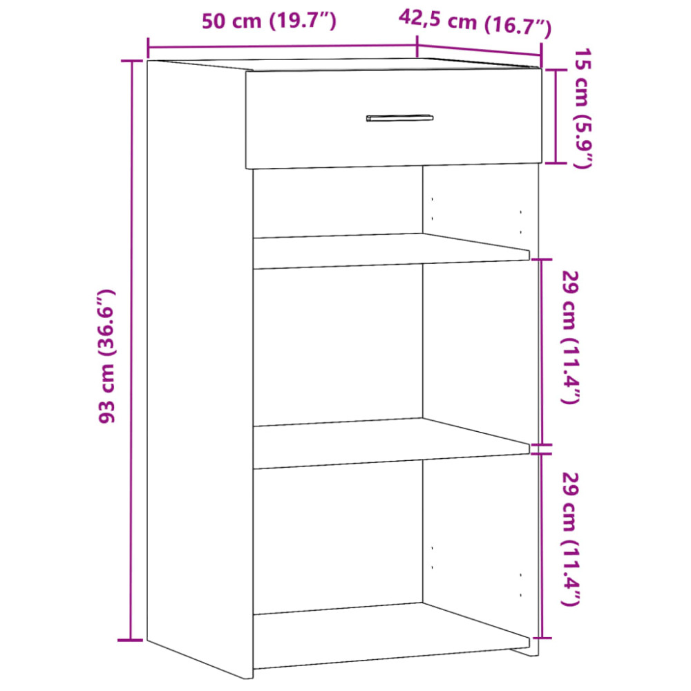 Produktbild för Skänk sonoma-ek 50x42,5x93 cm konstruerat trä