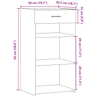 Produktbild för Skänk sonoma-ek 50x42,5x93 cm konstruerat trä