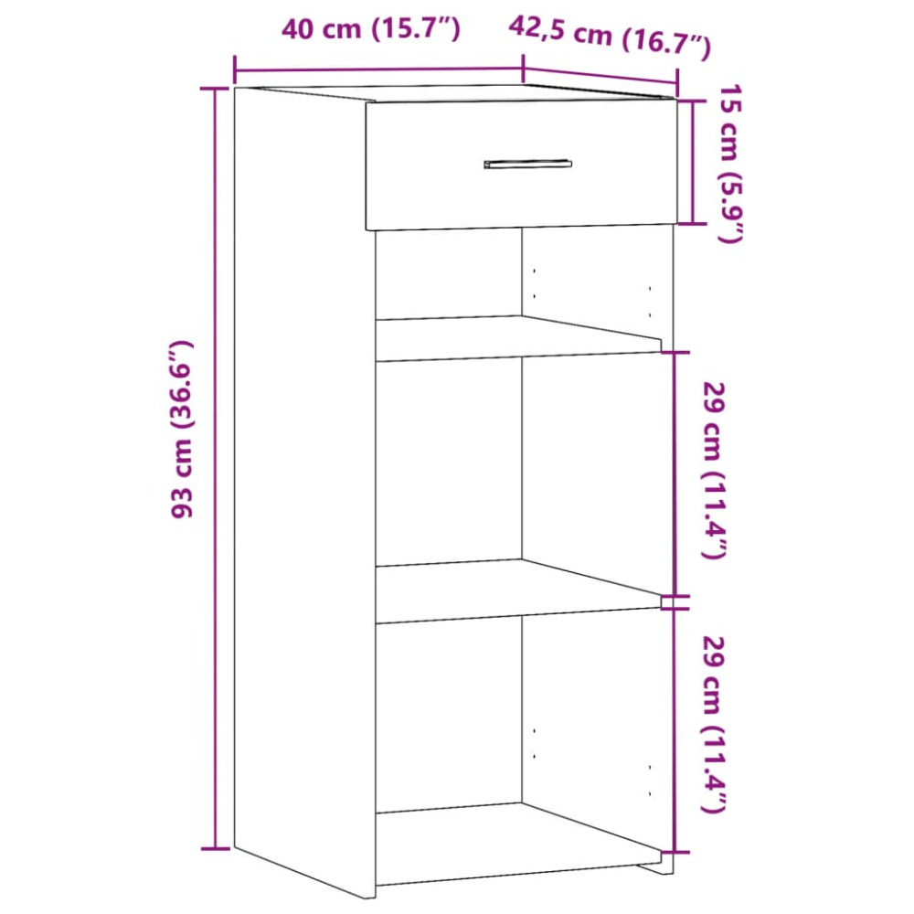 Produktbild för Skänk sonoma-ek 40x42,5x93 cm konstruerat trä