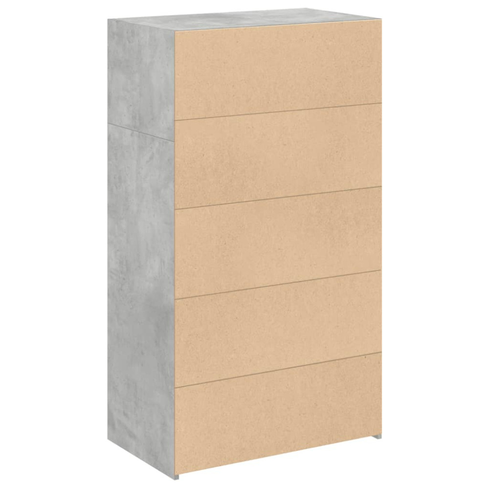 Produktbild för Högskåp betonggrå 70x41x124 cm konstruerat trä