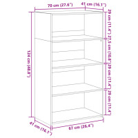 Produktbild för Högskåp betonggrå 70x41x124 cm konstruerat trä