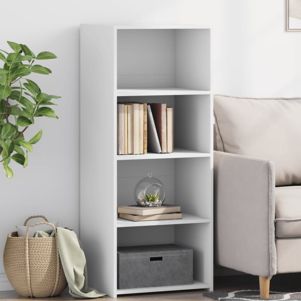 Produktbild för Högskåp vit 50x41x124 cm konstruerat trä