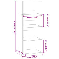 Produktbild för Högskåp vit 50x41x124 cm konstruerat trä