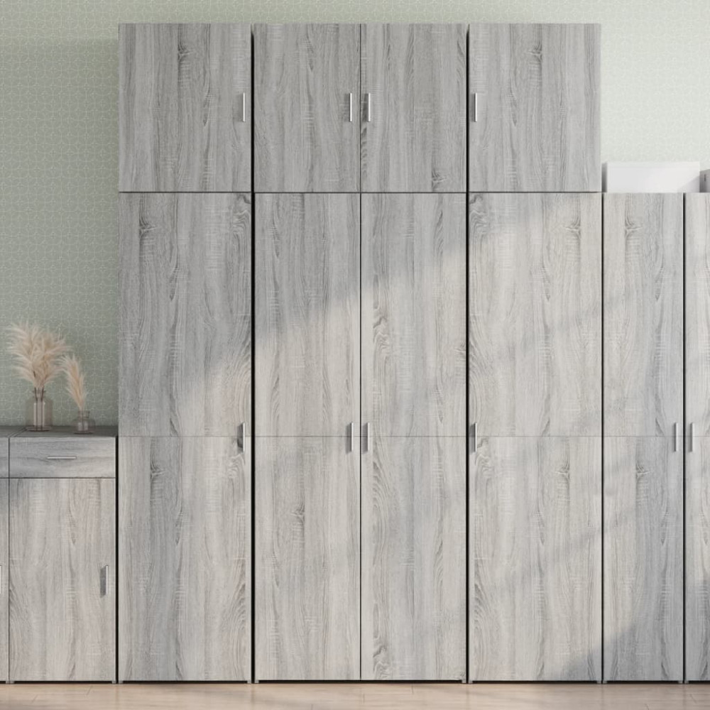 Produktbild för Högskåp grå sonoma 80x42,5x249 cm konstruerat trä