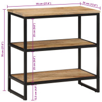 Produktbild för Avlastningsbord 70x35x70 cm massivt grovt mangoträ