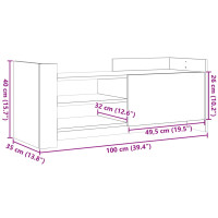 Produktbild för Tv-bänk brun ek 100x35x40 cm konstruerat trä