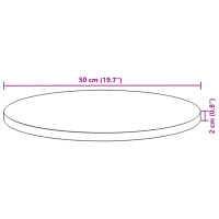 Produktbild för Bordsskiva rund Ø50x2 cm massivt akaciaträ