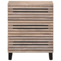 Produktbild för Skänk vit 60x34x75 cm massiv mangoträ