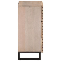 Produktbild för Skänk vit 60x34x75 cm massiv mangoträ