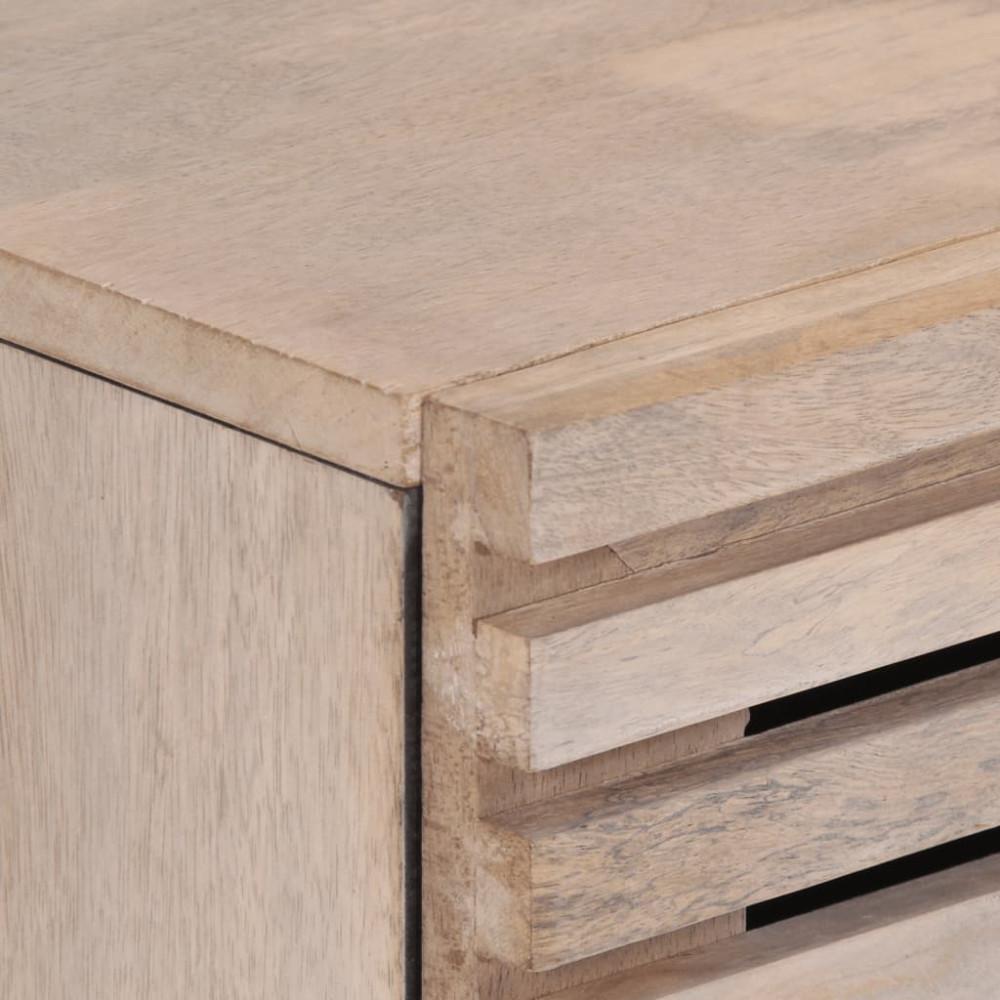 Produktbild för Skänk vit 60x34x75 cm massiv mangoträ