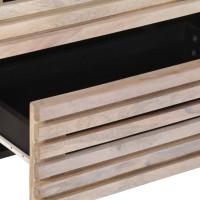 Produktbild för Skänk vit 60x34x75 cm massiv mangoträ