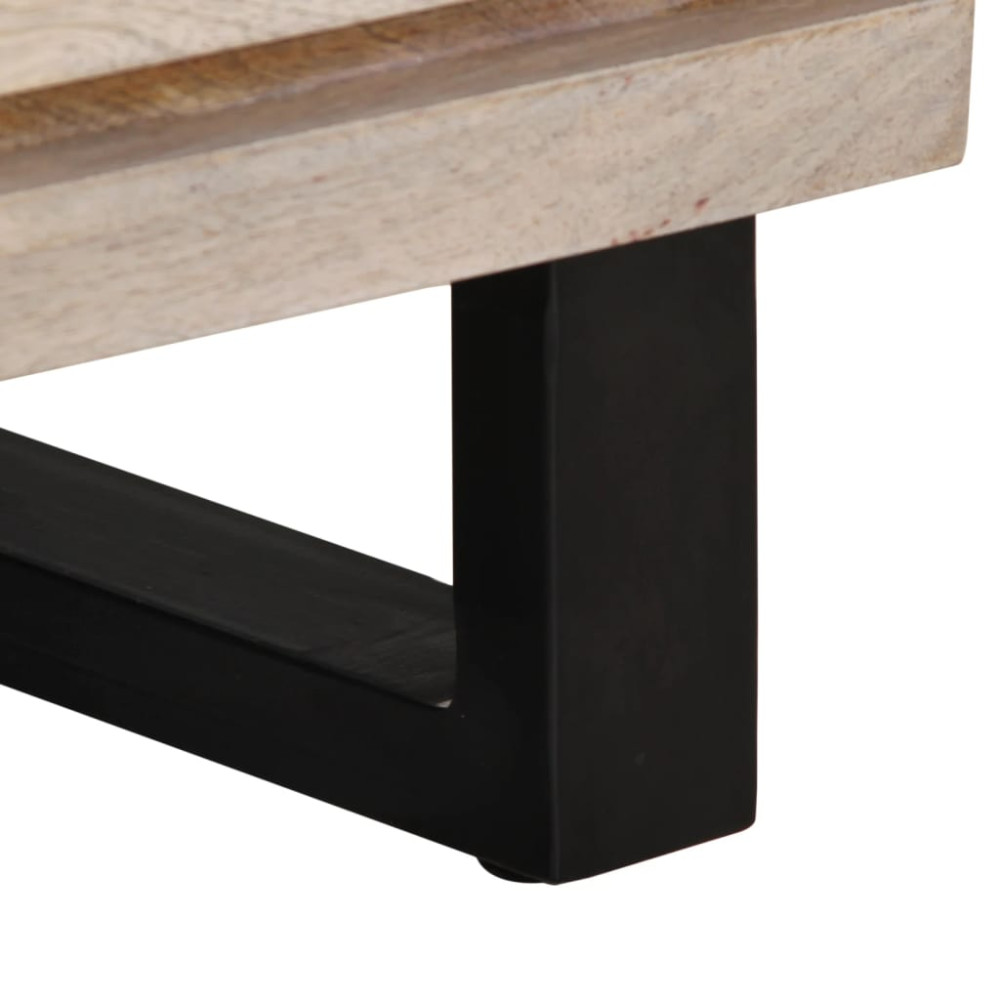 Produktbild för Skänk vit 60x34x75 cm massiv mangoträ