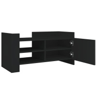 Produktbild för Tv-bänk svart 80x35x40 cm konstruerat trä