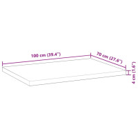 Produktbild för Bordsskiva rektangulär 100x70x4 cm massivt akaciaträ