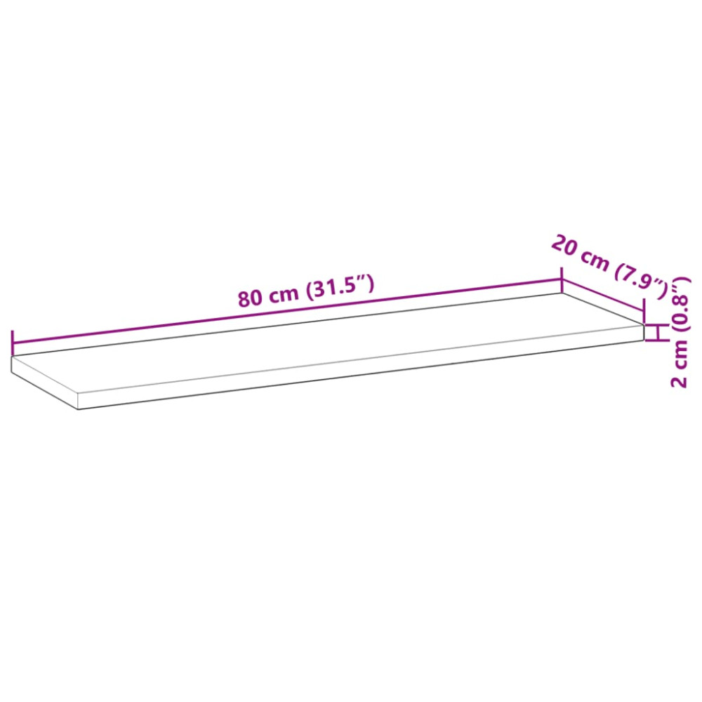 Produktbild för Svävande hyllor 4 st 80x20x2 cm obehandlat massivt akaciaträ