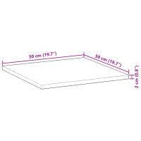 Produktbild för Bordsskiva fyrkantig 50x50x2 cm massivt akaciaträ