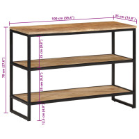 Produktbild för Avlastningsbord 100x35x70 cm massivt grovt mangoträ