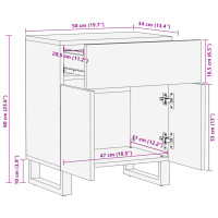 Produktbild för Sängbord 50x34x60 cm massivt akaciaträ