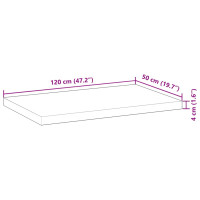 Produktbild för Bordsskiva rektangulär 120x50x4 cm massivt akaciaträ