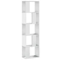 Produktbild för Bokhylla 5 hyllplan vit 45x23,5x162,5 cm konstruerat trä